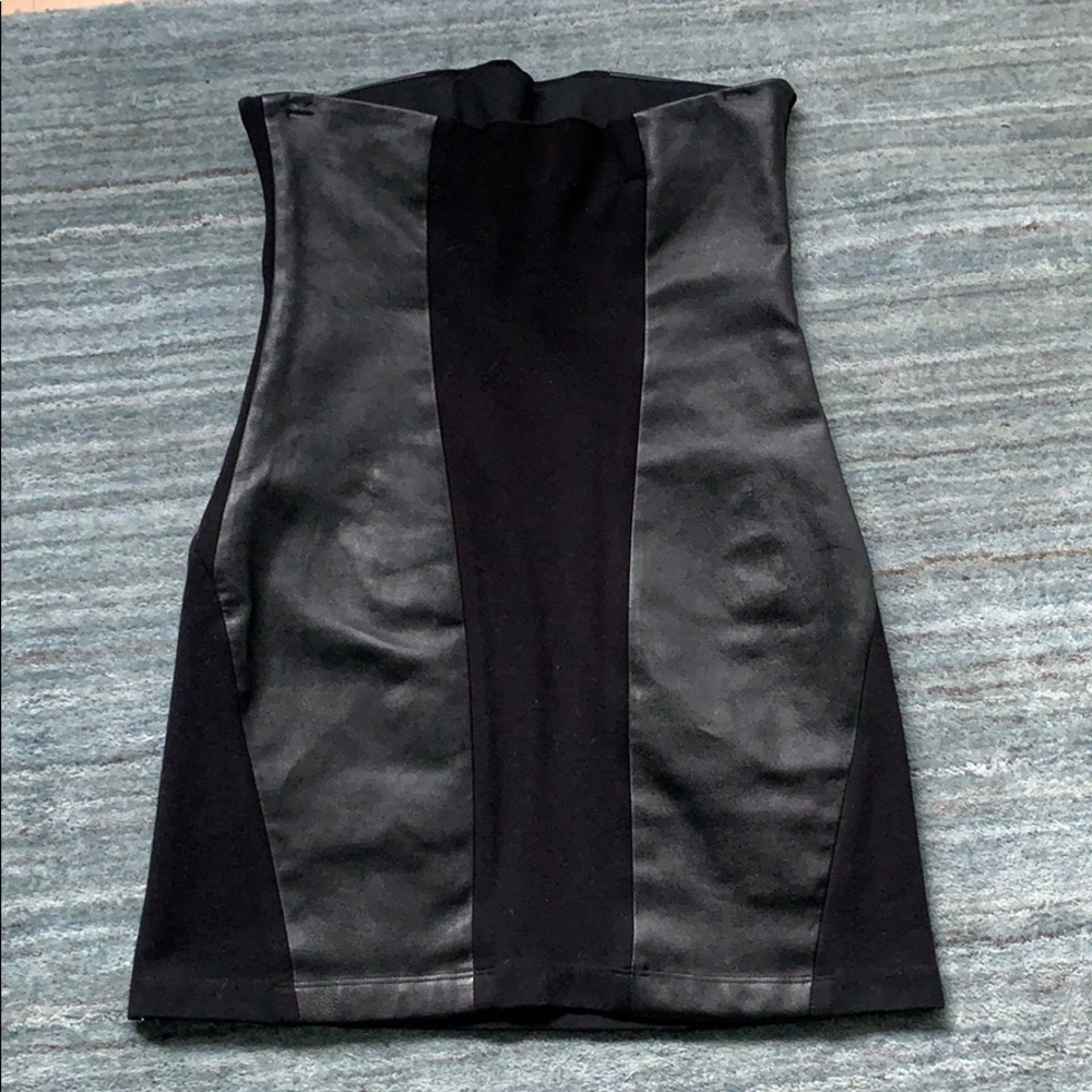 Theory Black Two Texture Strapless Mini Dress 6 - Picture 7 of 11